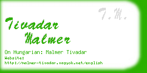 tivadar malmer business card